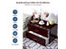 Costway 2-Drawer Dresser Horiztonal Organizer w/Handle Wood End Table Nightstand - Brown/ White