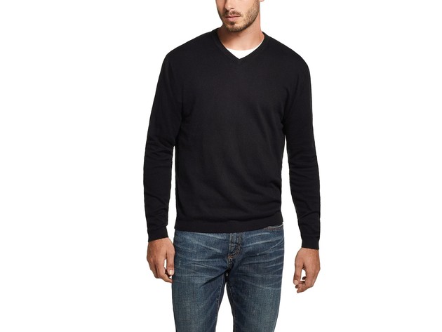 Alfani Men's Regular Fit Cotton Blend Light Sweater Black Size XLarge