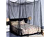 4 Corner Post Bed Canopy Mosquito Net Full Queen King Size Netting Bedding - Black