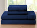 4-Piece Bamboo Blend Waffle Hem Sheet Set (Navy/Queen) 