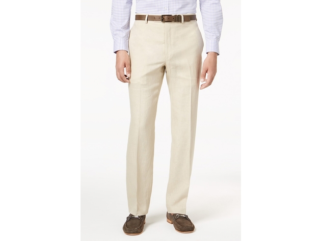 Ralph Lauren Men's Classic-Fit Solid Linen Dress Pants Tan Size 31x30