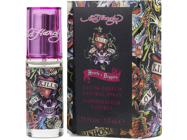 ED HARDY HEARTS & DAGGERS by Christian Audigier EAU DE PARFUM SPRAY MINI .25 OZ for WOMEN ---(Package Of 5)