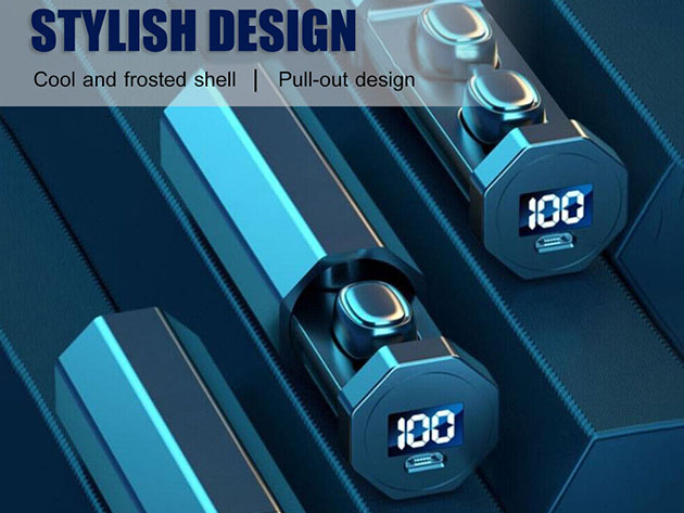 Wireless Bluetooth 5.0 Earbuds with Slim Charger Display Case