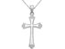 14K White Gold Cross Pendant Necklace with Chain