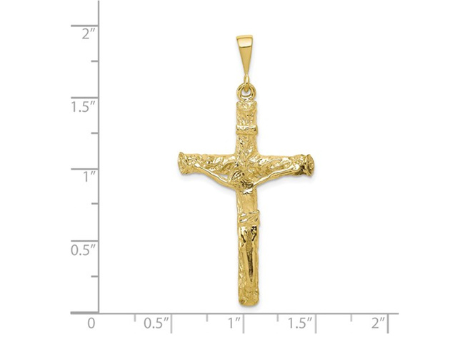 10K Yellow Gold Crucifix Cross Pendant Necklace with Chain