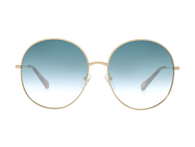 Chloe Round Sunglasses Azure Chloé - Eliz Round Metal Sunglasses - Gold Azure Lilac  main image 3