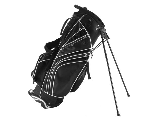 Costway Golf Stand Cart Bag Club w/6 Way Divider Carry Organizer Pockets Storage Black