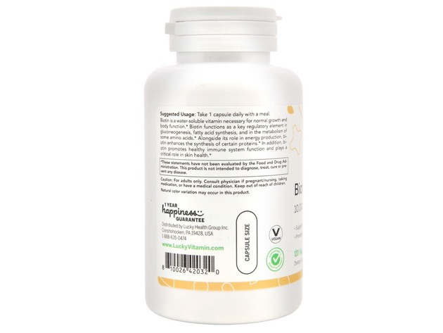 LuckyVitamin - Biotin 10000 mcg. - 120 Veg Capsules