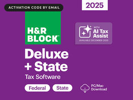 H&R Block Tax Software Deluxe + State 2025 for Windows/Mac  [Online Code]