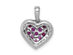 3/10 Carat (ctw) Natural Ruby Heart Pendant Necklace in 14K White Gold with Chain