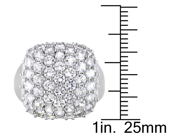 4.75 Carat (ctw)  Lab-Created White Sapphire Pave Cocktail Ring In Sterling Silver - 9