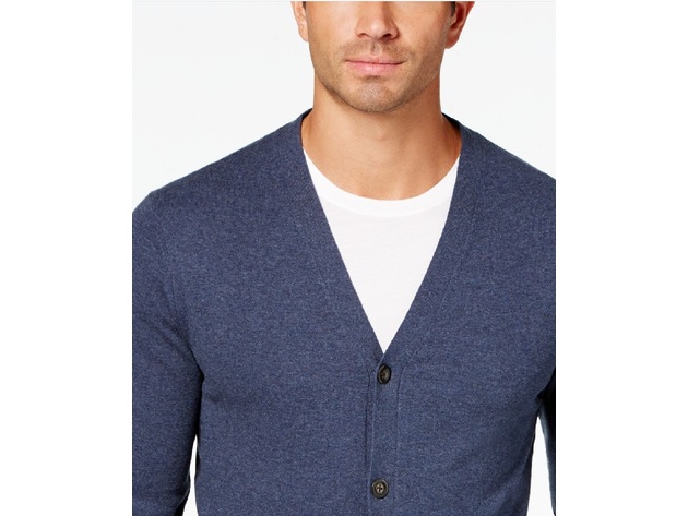 Club Room Men's Cardigan Sweater Dark Blue Size Large | WJXT