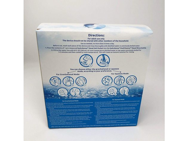 Hydra Sense Dual Cleanse Nasal Rinse Kit, Quickly Cleanse Nasal Passages and Loosen Mucus, 60 Ea