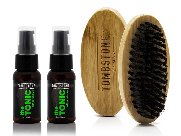 The Tonic Post-Shave Cooling Relief (2-Pack) + The Beard Brush Set