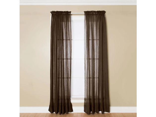 Miller Curtains 52 Inches X 84 Inches 1-Panel Preston Window Curtain, Update Your Living Room Decor, Brown