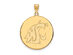 14k Gold Plated Silver Washington State XL Mascot Disc Pendant