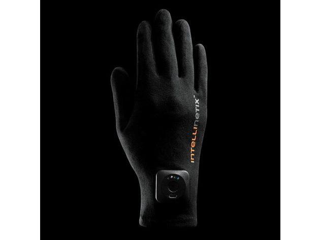 Intellinetix Vibrating Therapy Pain Relief Full Finger Gloves By Brownmed, Large, Black