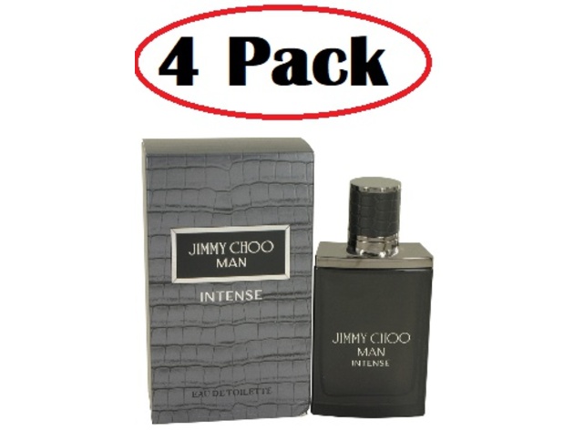 4 Pack of Jimmy Choo Man Intense by Jimmy Choo Eau De Toilette Spray 1.7 oz
