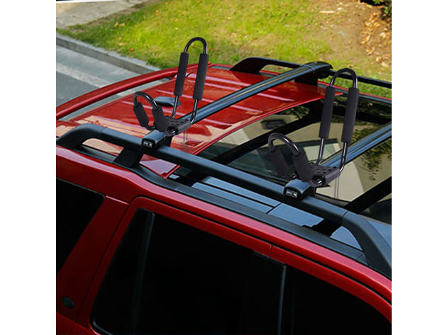 Costway 2 Pair Canoe Boat Kayak  Car SUV Truck Top Roof Rack Mount Carrier J Cross Bar 