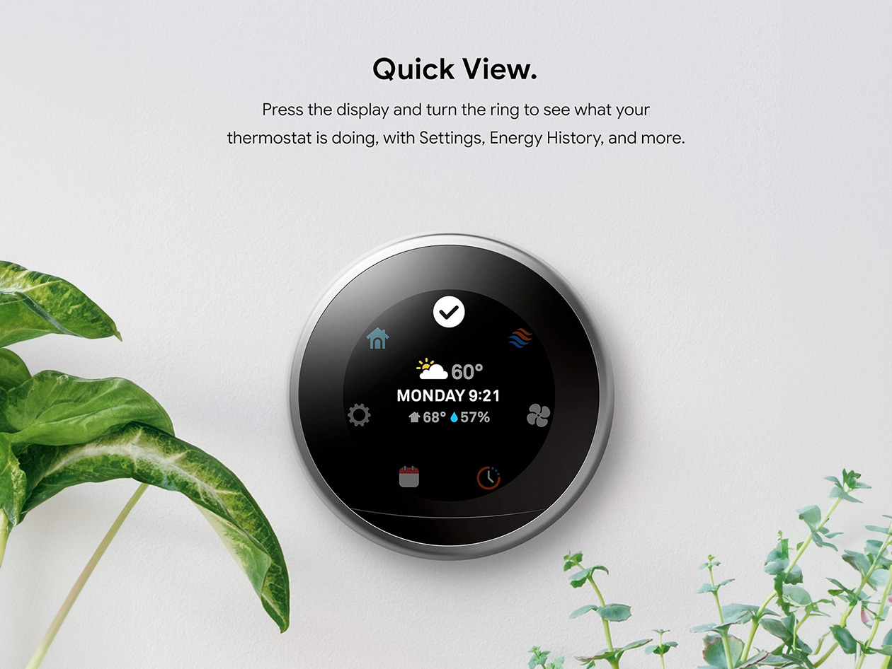 Google Nest Learning Thermostat 3rd Gen - Silver (Refurbished)