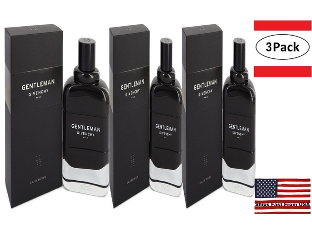 3 Pack GENTLEMAN by Givenchy Eau De Parfum Spray (New Packaging) 3.4 oz for Men
