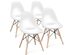 COSTWAY Set of 4 Mid Century Modern Style Dining Side Chair Wood Leg - White