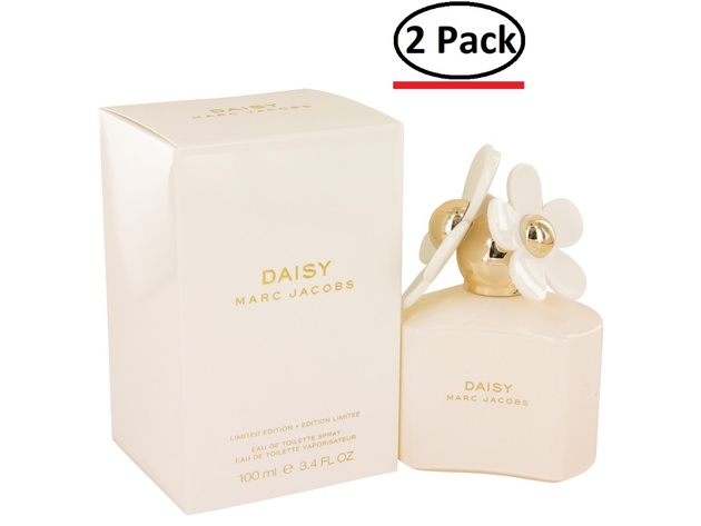 Daisy by Marc Jacobs Eau De Toilette Spray (Limited Edition White Bottle) 3.4 oz for Women (Package of 2)