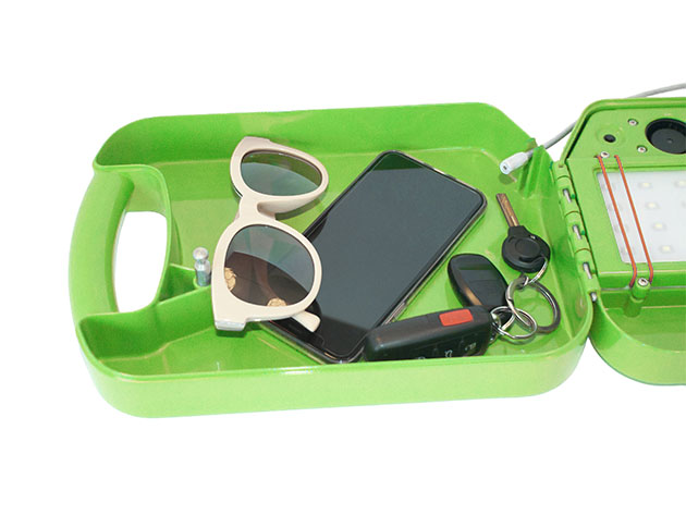 beachsafe® Valuables Storage & Safe with Phone Charging/Cooling (Lime Green)