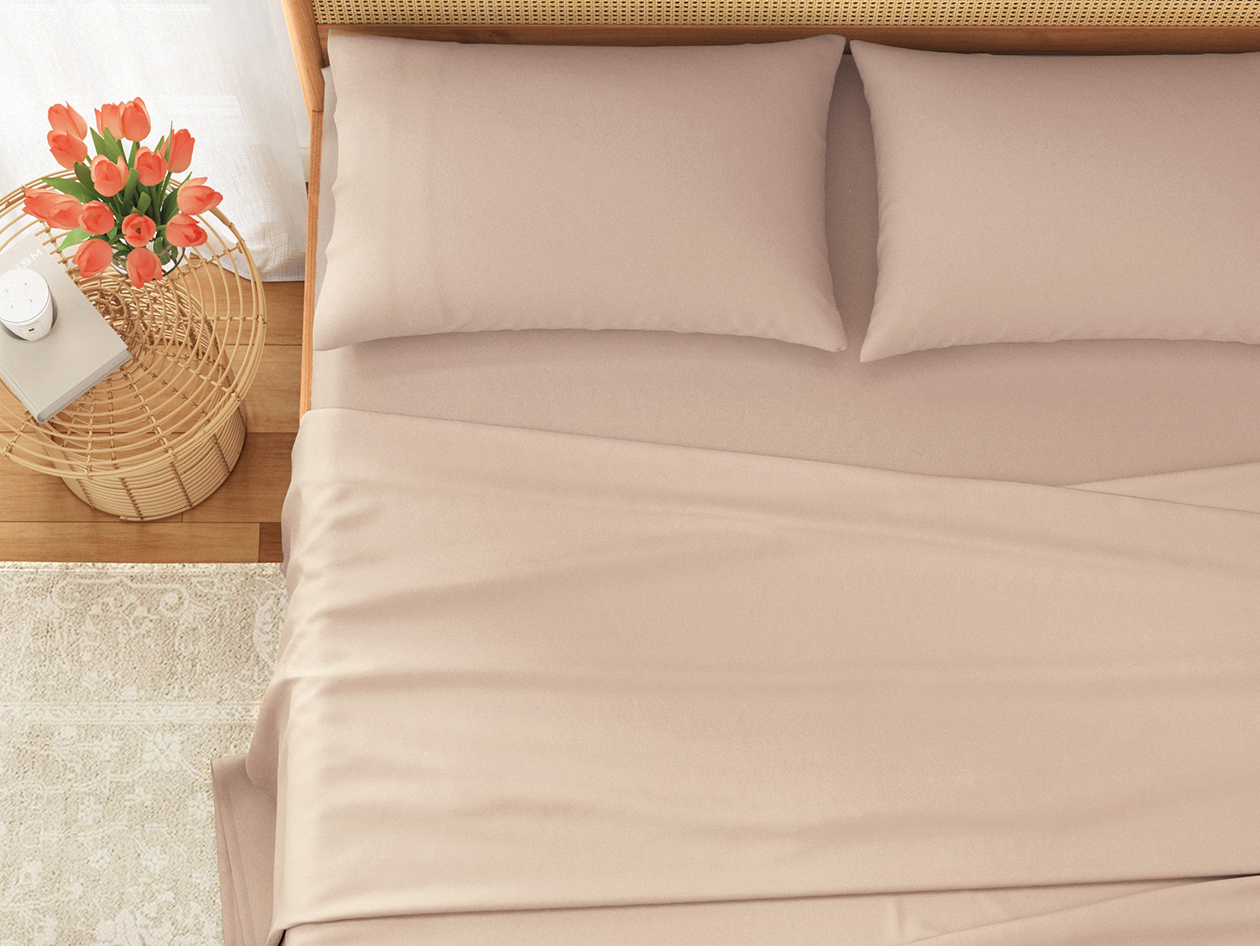 4-Piece Pre-Washed Microfiber Sheet Set (Rose/King)