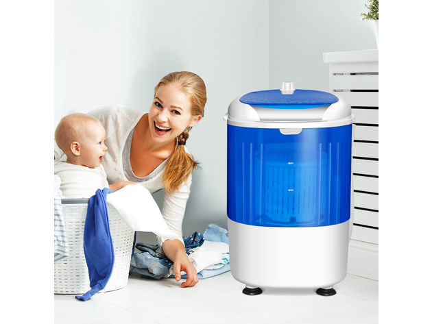 Costway 5.5lbs Portable Mini Compact Washing Machine Electric Laundry Spin Washer Dryer Blue