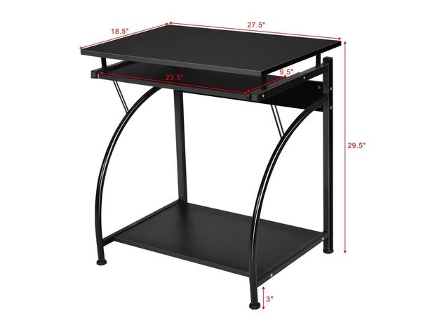 Costway Computer Desk PC Laptop Table Study Workstation Home Office Furniture - Black