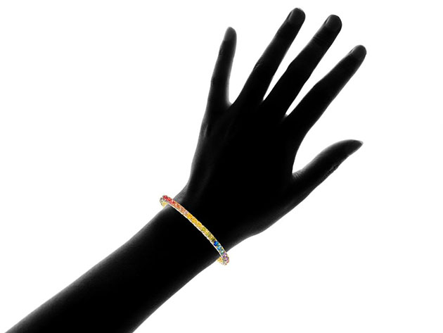 Princess Cut Rainbow Tennis Bracelet with Swarovski Elements