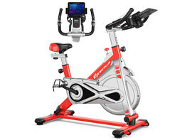 Goplus Indoor Stationary Exercise Cycle Bike Bicycle Workout w/ Large Holder - Red + Gray