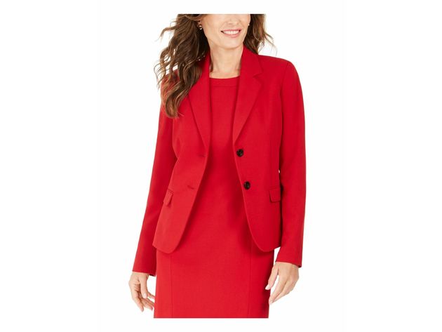 Kasper Women's Petite Two-Button Blazer Red Size 6P