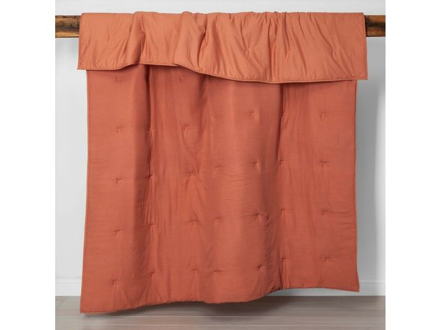 Opalhouse 2-Piece Solid Cotton Gauze Twin/Twin XL Size Tasseled Comforter Set, Rose
