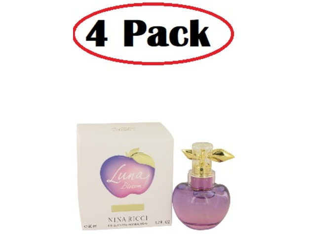 4 Pack of Nina Luna Blossom by Nina Ricci Eau De Toilette Spray 1.7 oz