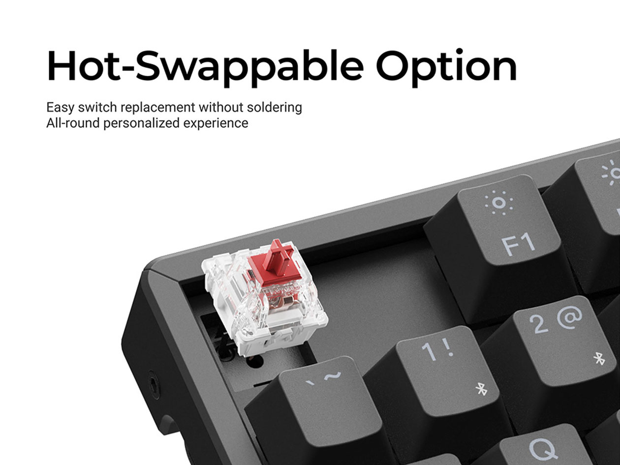 K8 QMK Wireless Mechanical Keyboard RGB Backlight Aluminum Frame (Hot-Swappable) - Banana Switch
