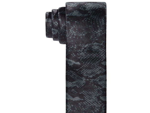 Tallia Men's Slim Snakeskin-Print Tie Black Size Regular