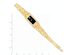 10k Yellow Gold Ladies Black Dial Rectangular Face Nugget Watch