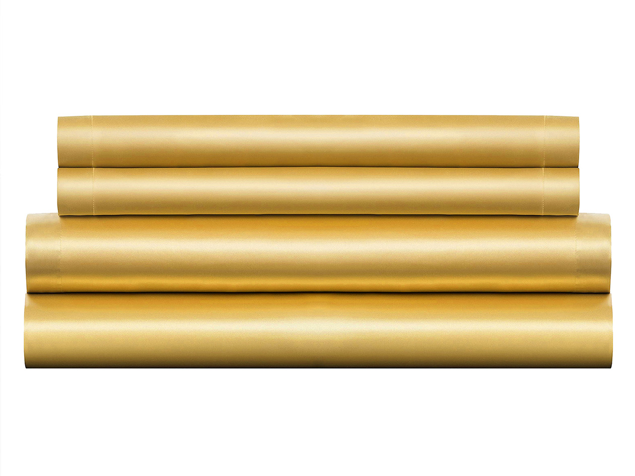 Silky-Soft Satin 4-Piece Sheet Set (Gold/Full)