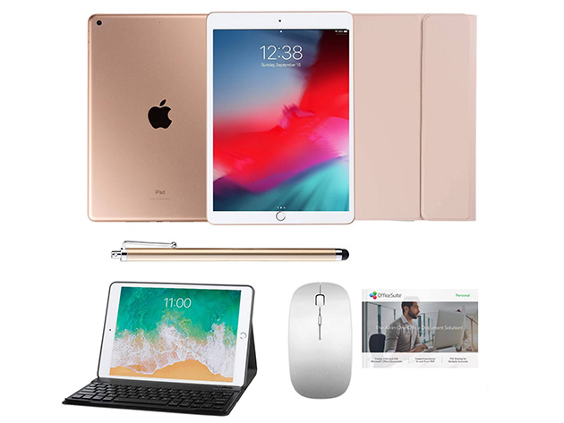 Apple iPad 10.2” 8th Gen 32GB, Case & Stylus Bundle (Rose Gold)