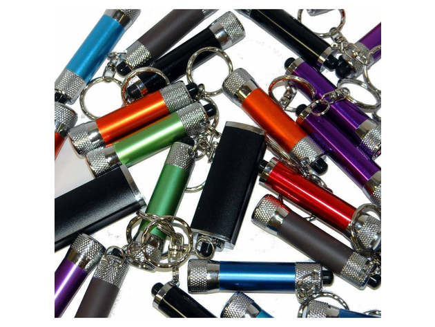 30-Pack Super Bright 3 LED Flashlight Keychains