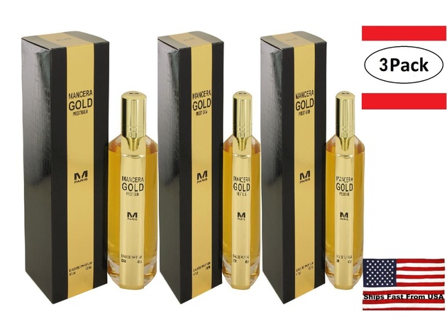 3 Pack Mancera Gold Prestigium by Mancera Eau De Parfum Spray 4 oz for Women