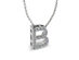Diamond Initial Necklace In 14K White Gold (B)