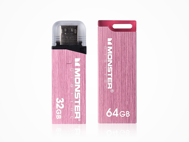Monster Digital Super Speed Flash Drives: 2-Pack (Pink)