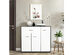 Costway Buffet Sideboard Cabinet Console Table Storage Unit Entryway Furniture W/Shelf - White & Gray