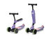 Honeyjoy Portable 3 Wheel Kids Scooter with Gravity Steering System  Purple\Blue\Green - Purple