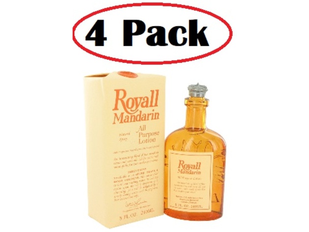 4 Pack of Royall Mandarin by Royall Fragrances All Purpose Lotion / Cologne 8 oz