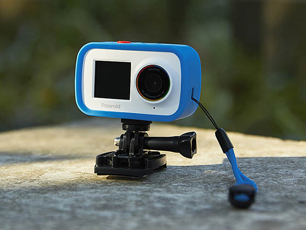 Polaroid Dual Screen WiFi Action Camera 4K,18MP, Waterproof, Blue and White  