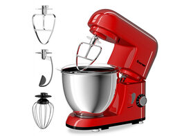 Costway Electric Food Stand Mixer 6 Speed 4.3Qt 550W Tilt-Head Stainless Steel Bowl New - Red
